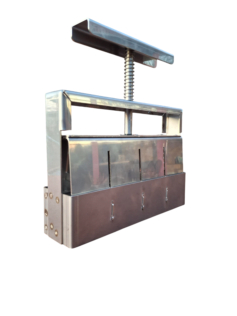 Presse-mottes inox 4x50 DUMTIS fabrication belge outil maraîchage